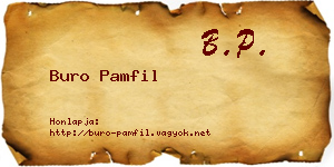 Buro Pamfil névjegykártya